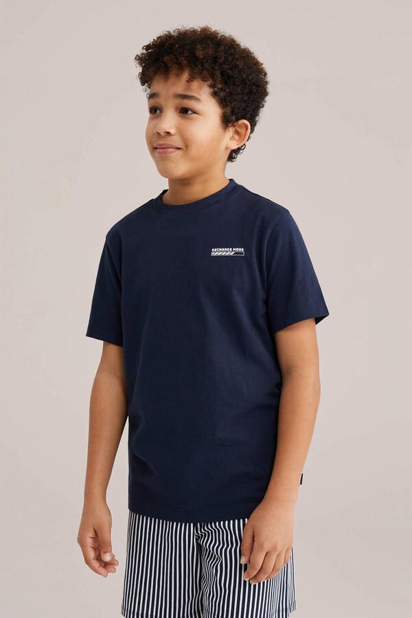 WE Fashion shortama donkerblauw (set van 2)