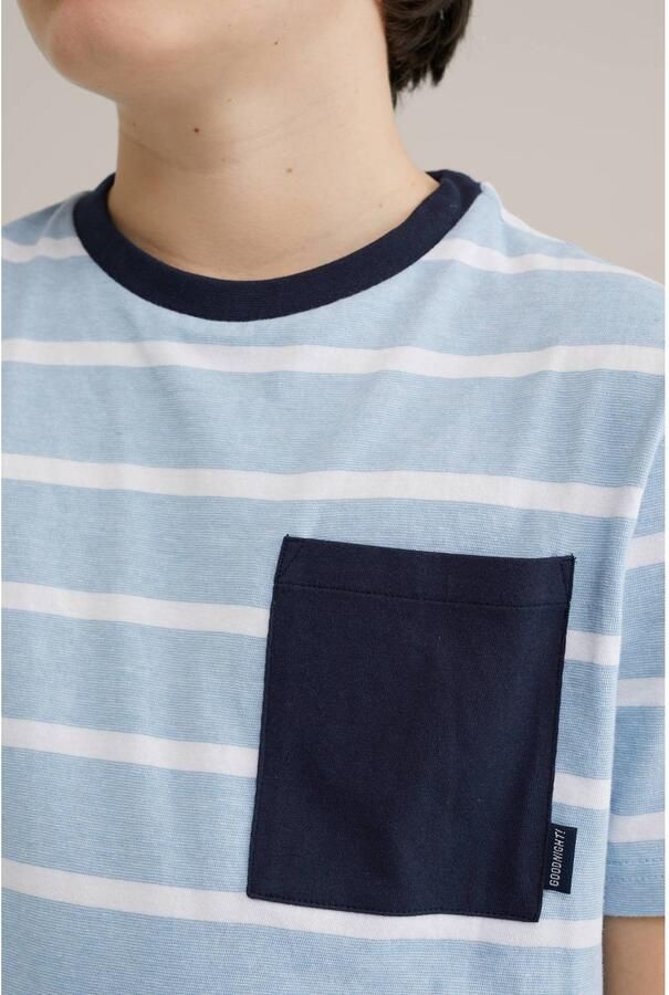 WE Fashion shortama lichtblauw donkerblauw wit - Foto 2