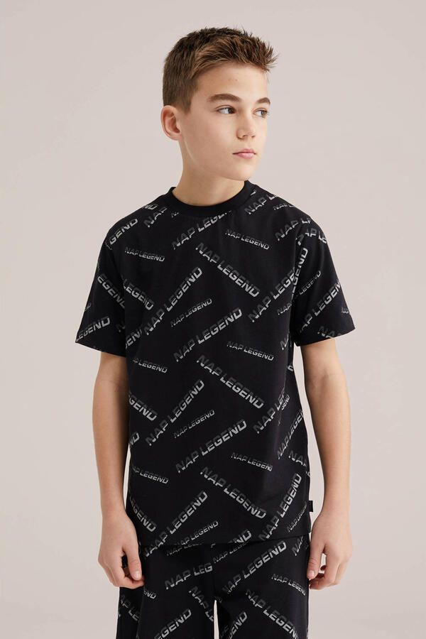 WE Fashion shortama met all over print zwart