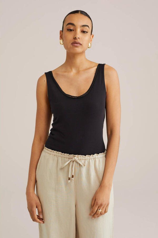 WE Fashion singlet zwart