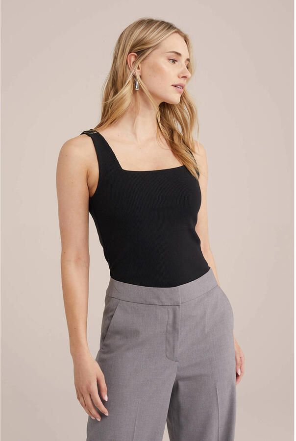 WE Fashion singlet zwart