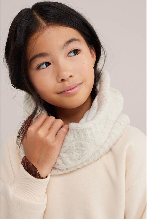 WE Fashion sjaal beige Meisjes Polyester Effen | Sjaal van