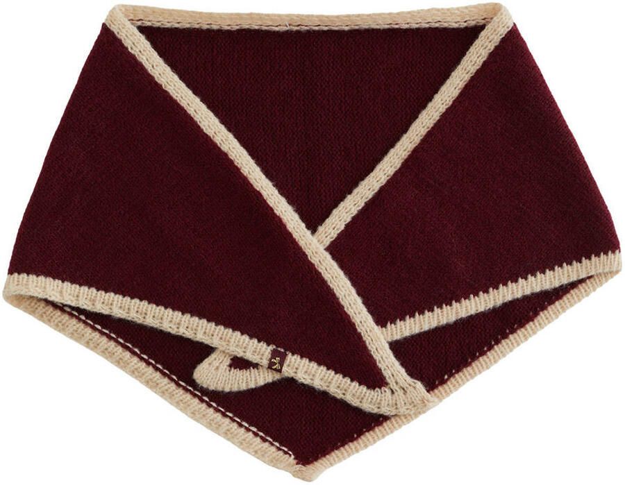 WE Fashion sjaal donkerrood beige Meisjes Polyester Meerkleurig