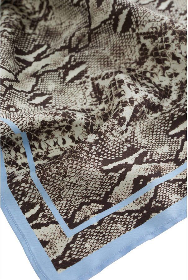WE Fashion sjaal met slangenprint blauw groen - Foto 2