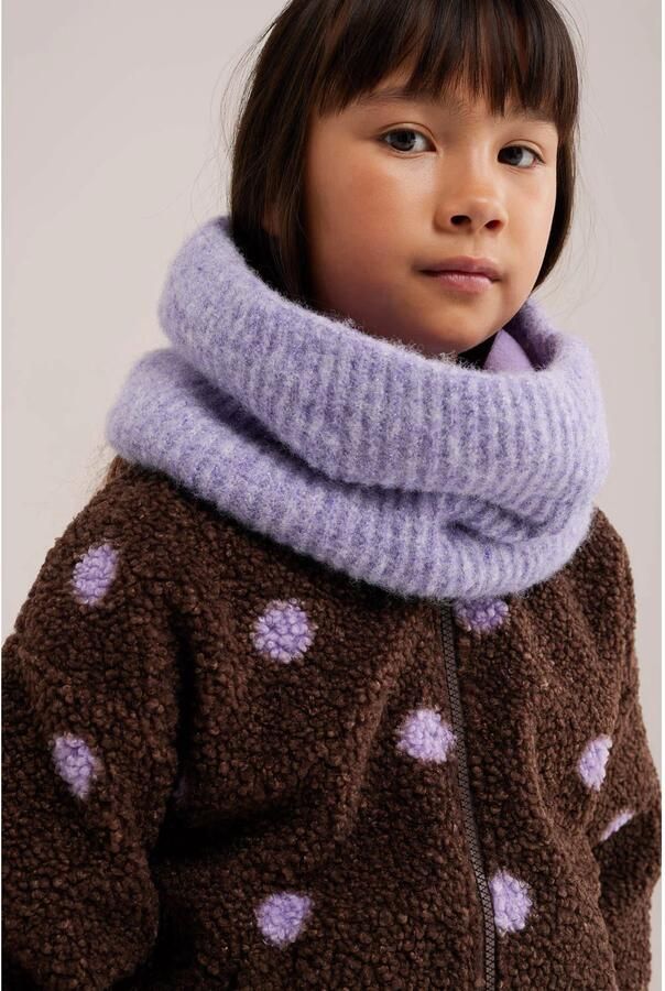 WE Fashion sjaal met wol lila Paars Meisjes Polyester Effen glitter - Foto 3