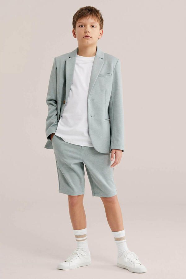 WE Fashion slim chino short grijsblauw - Foto 2
