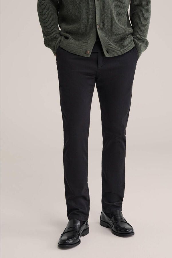 WE Fashion slim chino zwart