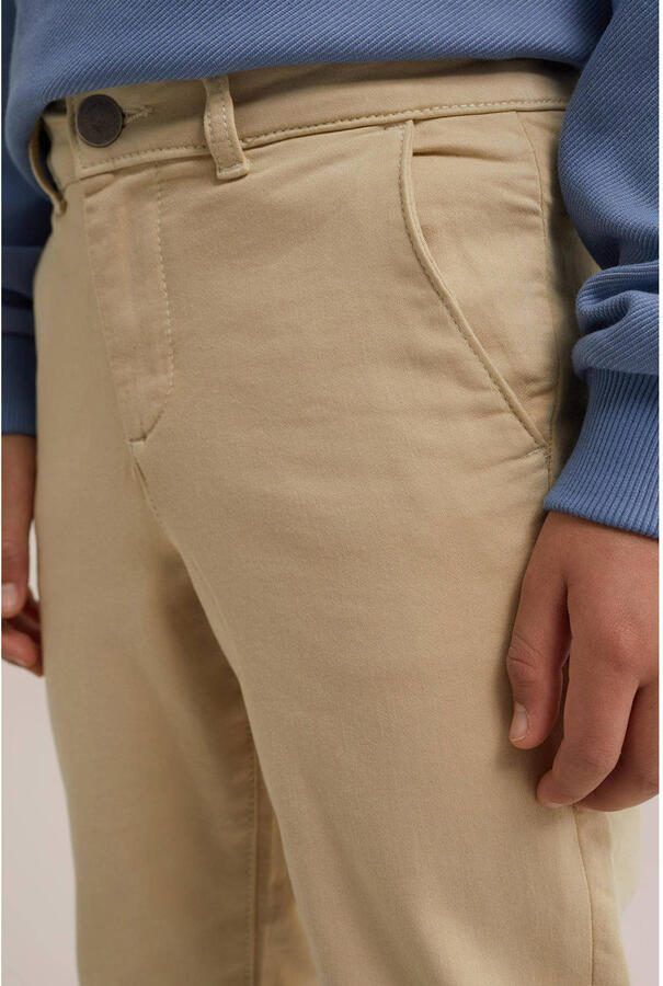 WE Fashion slim fit broek beige Jongens Katoen Effen 104 - Foto 2