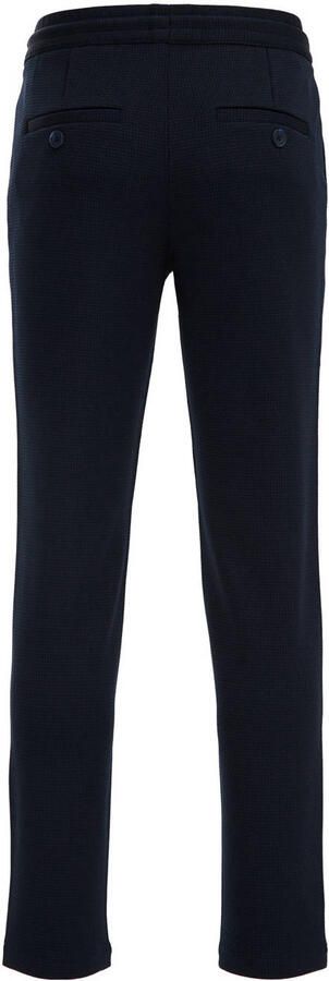 WE Fashion slim fit broek donkerblauw Jongens Polyester Effen 146