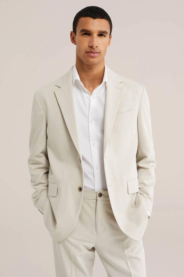 WE Fashion slim fit colbert beige