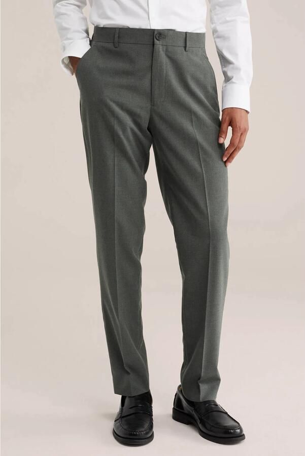 WE Fashion slim fit colbert donkergroen