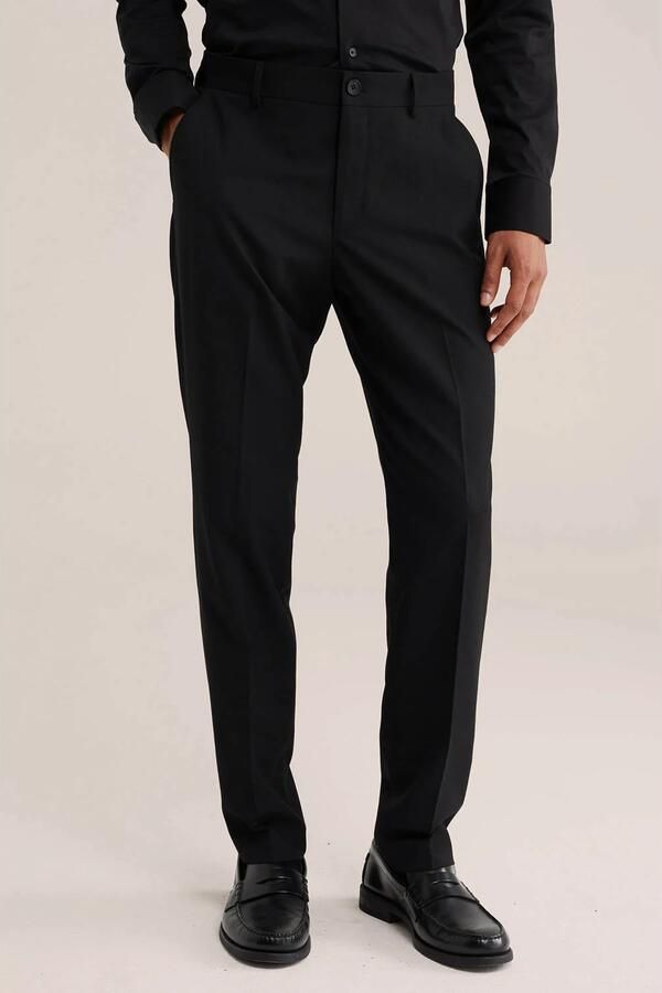 WE Fashion slim fit colbert zwart