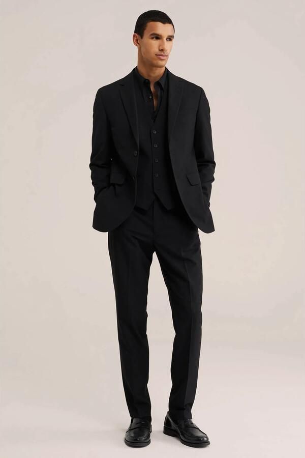 WE Fashion slim fit colbert zwart - Foto 3