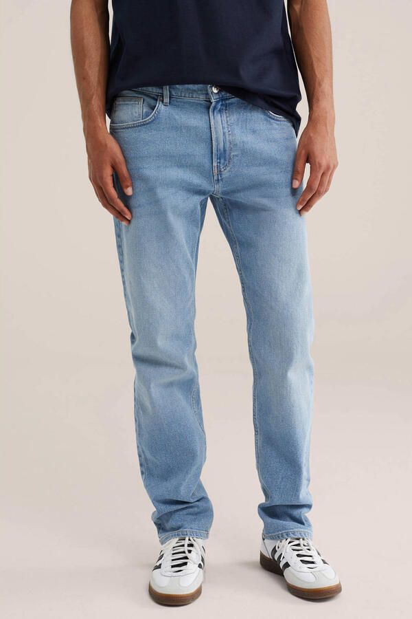 WE Fashion slim fit jeans lichtblauw