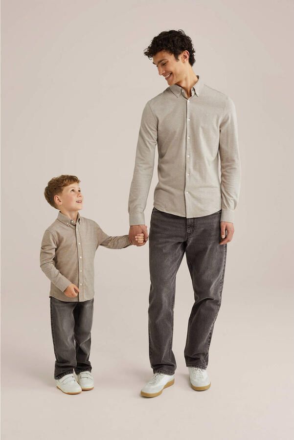 WE Fashion slim fit overhemd met stretch sesame - Foto 3