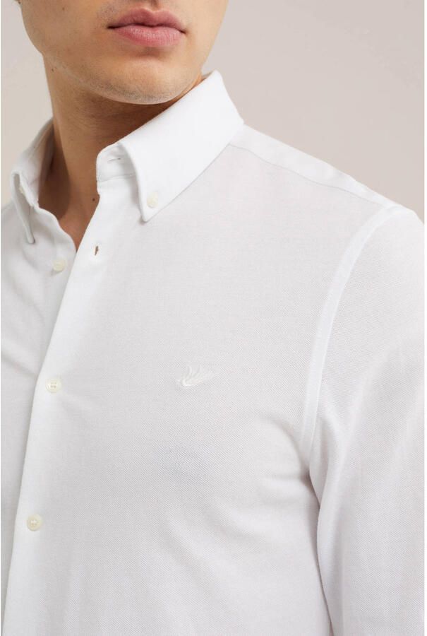 WE Fashion slim fit overhemd met stretch wit