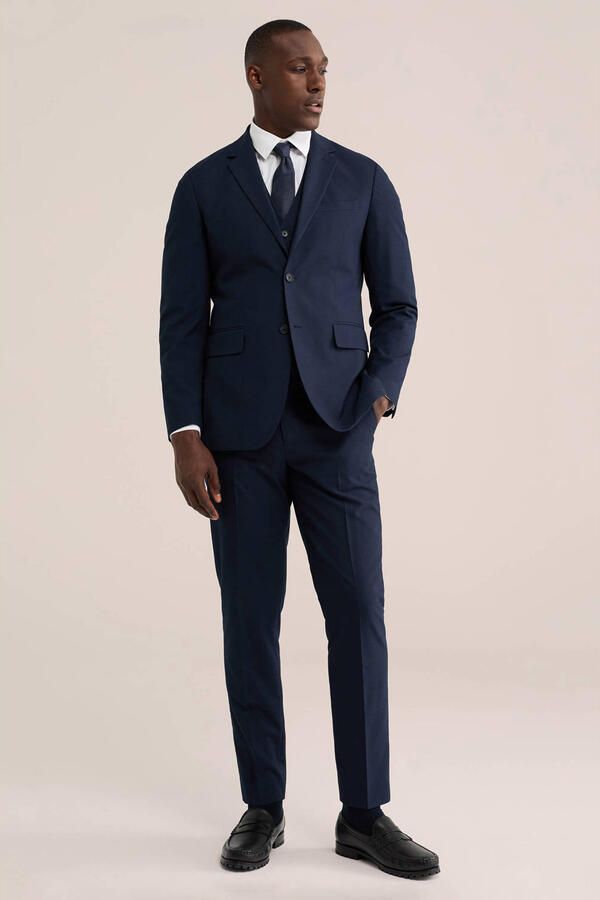 WE Fashion slim fit pantalon blauw - Foto 2