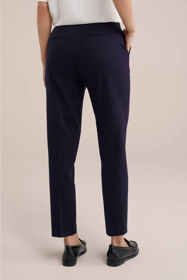 WE Fashion slim fit pantalon donkerblauw