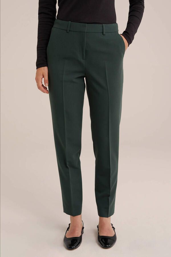 WE Fashion slim fit pantalon donkergroen