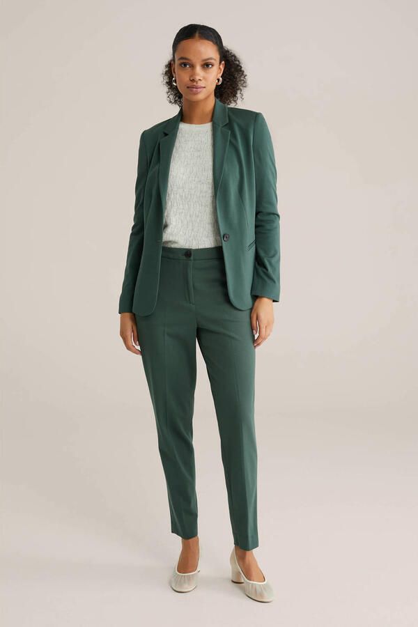 WE Fashion slim fit pantalon olijfgroen - Foto 1