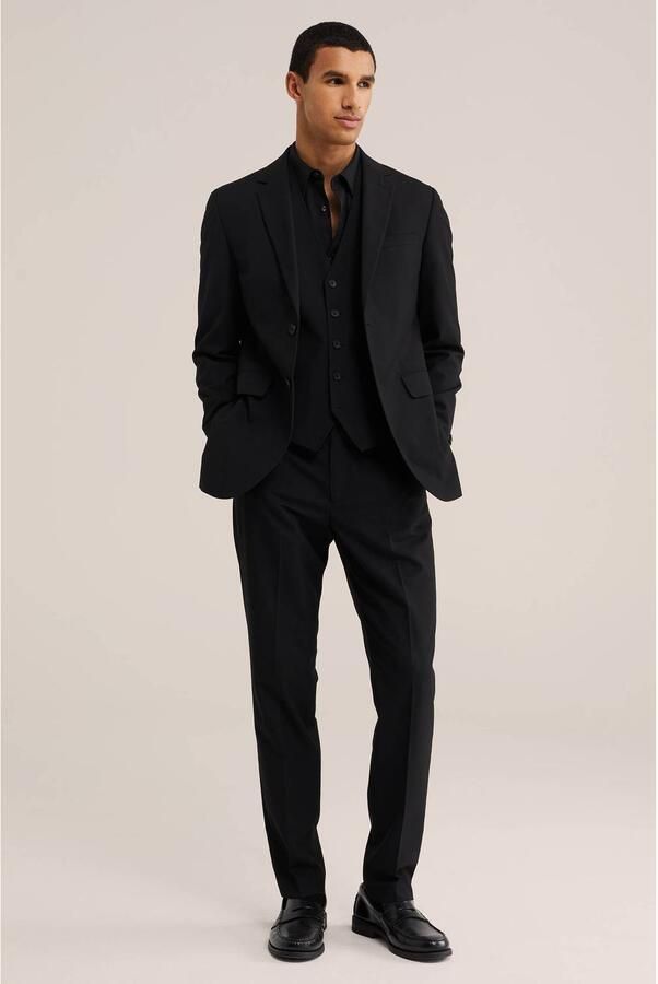 WE Fashion slim fit pantalon zwart - Foto 3