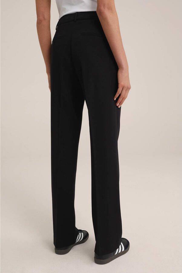 WE Fashion slim fit pantalon zwart