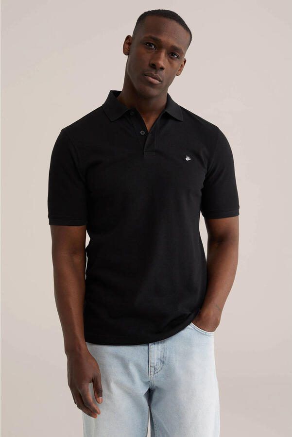 WE Fashion slim fit polo black uni