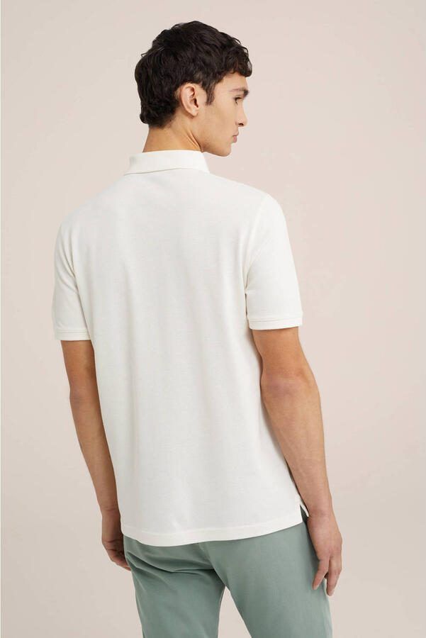WE Fashion slim fit polo new ivory