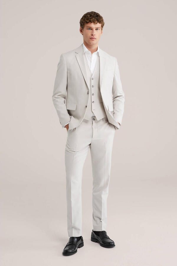 WE Fashion slim pantalon beige - Foto 2