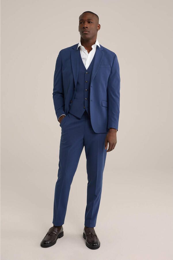 WE Fashion slim pantalon blauw