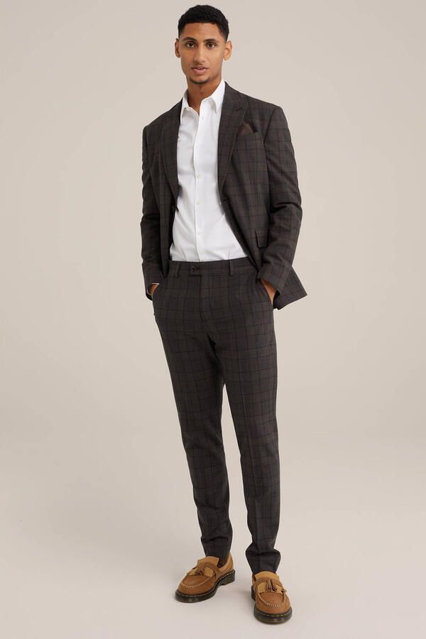 WE Fashion slim pantalon bruin
