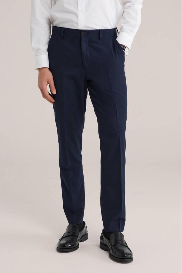 WE Fashion slim pantalon donkerblauw - Foto 2