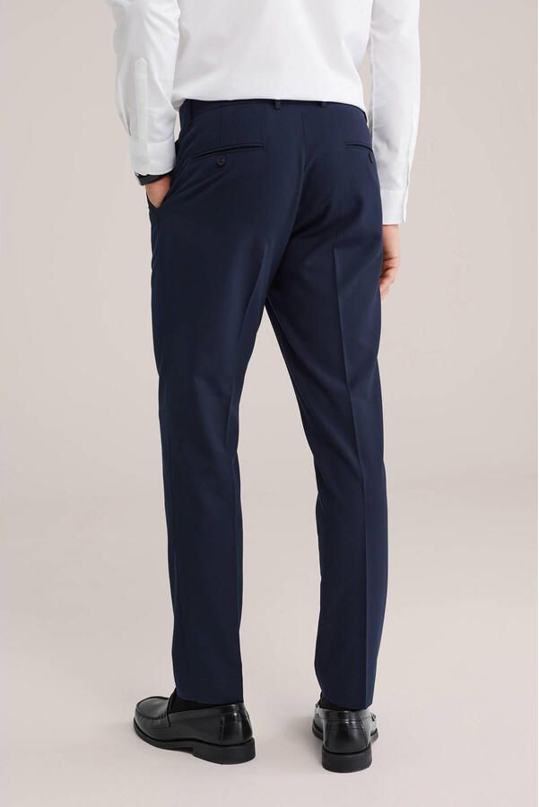 WE Fashion slim pantalon donkerblauw - Foto 3