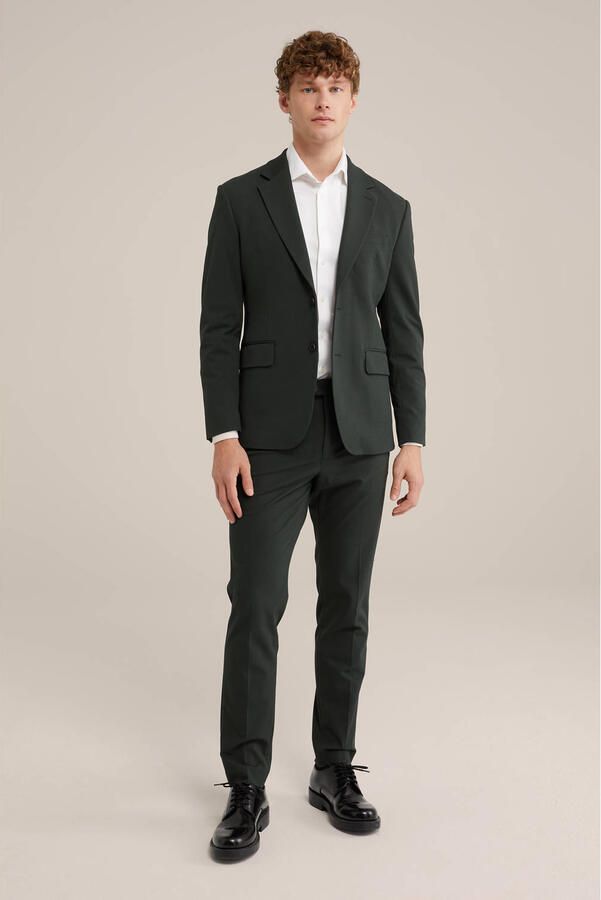 WE Fashion slim pantalon donkergroen - Foto 1