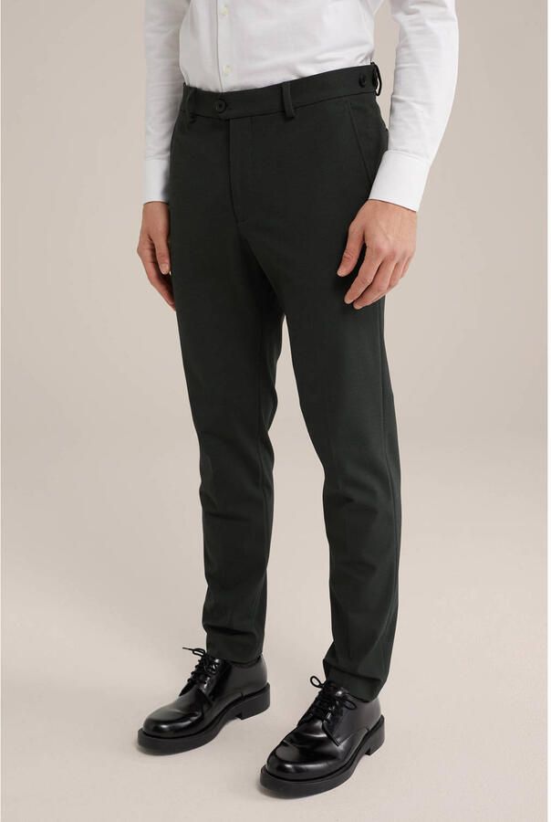WE Fashion slim pantalon donkergroen - Foto 3