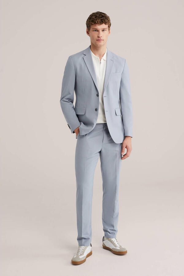 WE Fashion slim pantalon grijsblauw - Foto 2