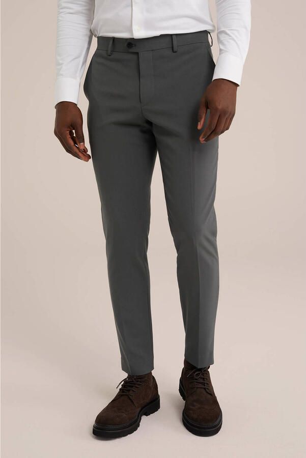WE Fashion slim pantalon grijsgroen - Foto 3