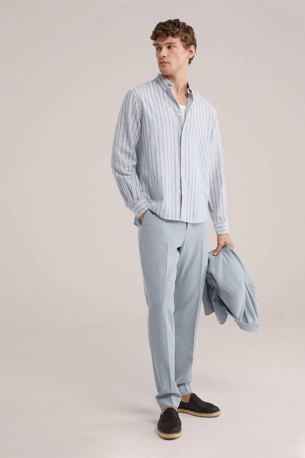 WE Fashion slim pantalon lichtblauw - Foto 2