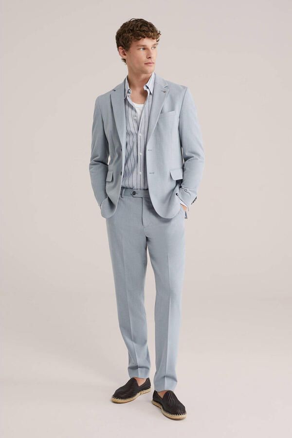 WE Fashion slim pantalon lichtblauw - Foto 3