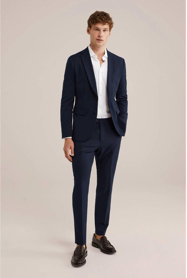 WE Fashion slim pantalon royal navy