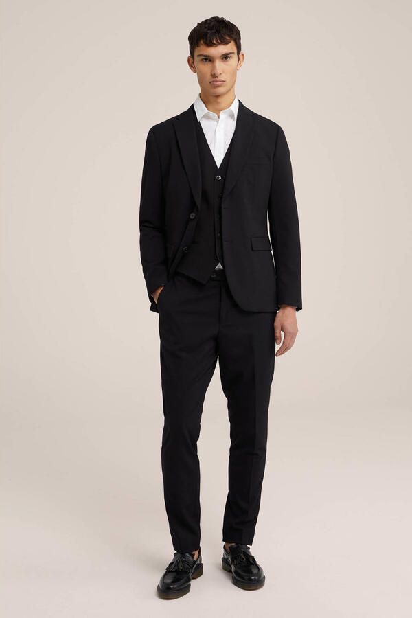 WE Fashion slim pantalon zwart