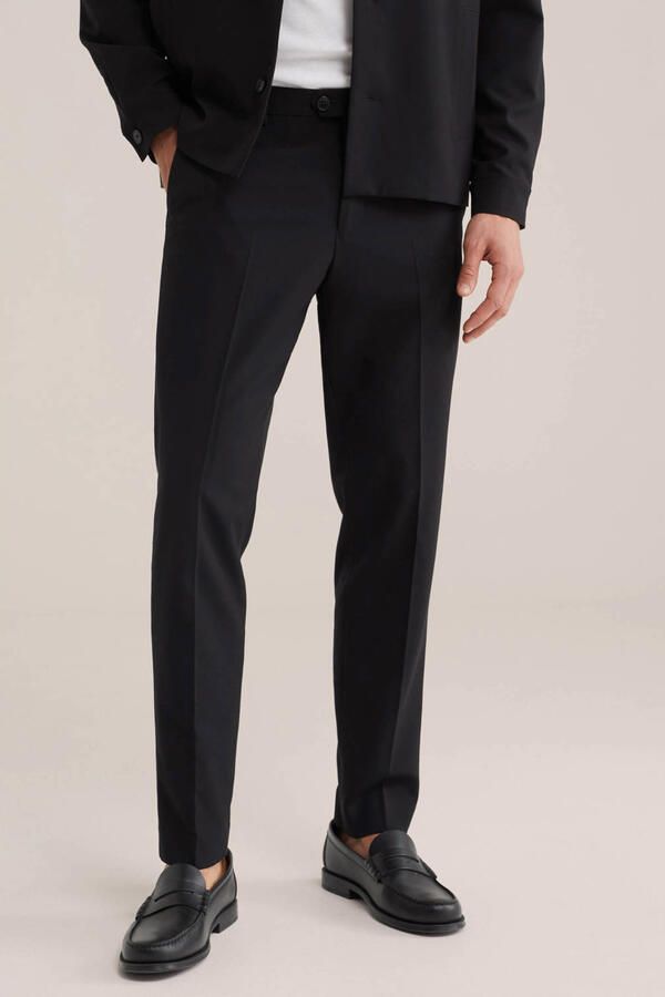 WE Fashion slim pantalon zwart