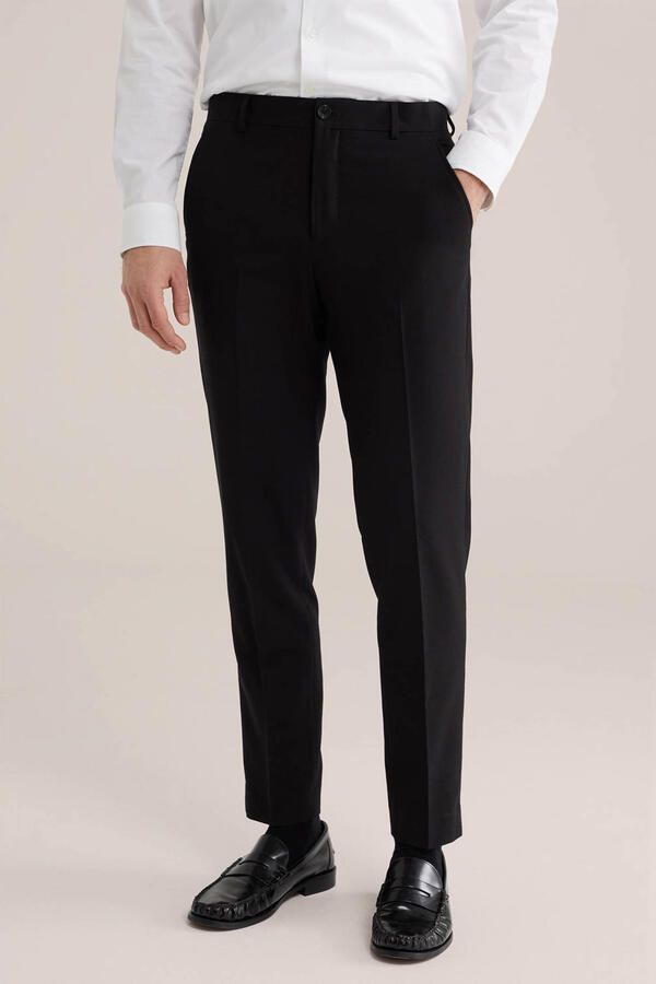 WE Fashion slim pantalon zwart