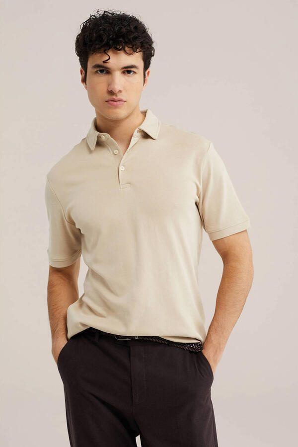 WE Fashion slim polo beige - Foto 3