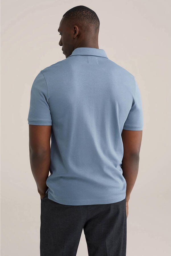 WE Fashion slim polo blauw - Foto 2