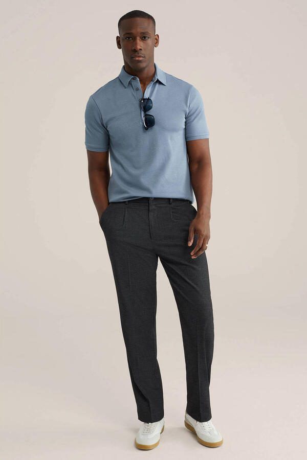 WE Fashion slim polo blauw - Foto 3