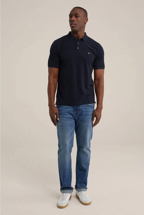 WE Fashion slim polo donkerblauw - Foto 3