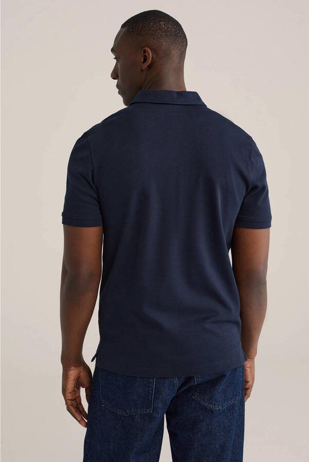 WE Fashion slim polo donkerblauw - Foto 2