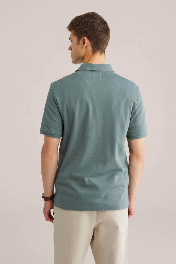 WE Fashion slim polo groen - Foto 2