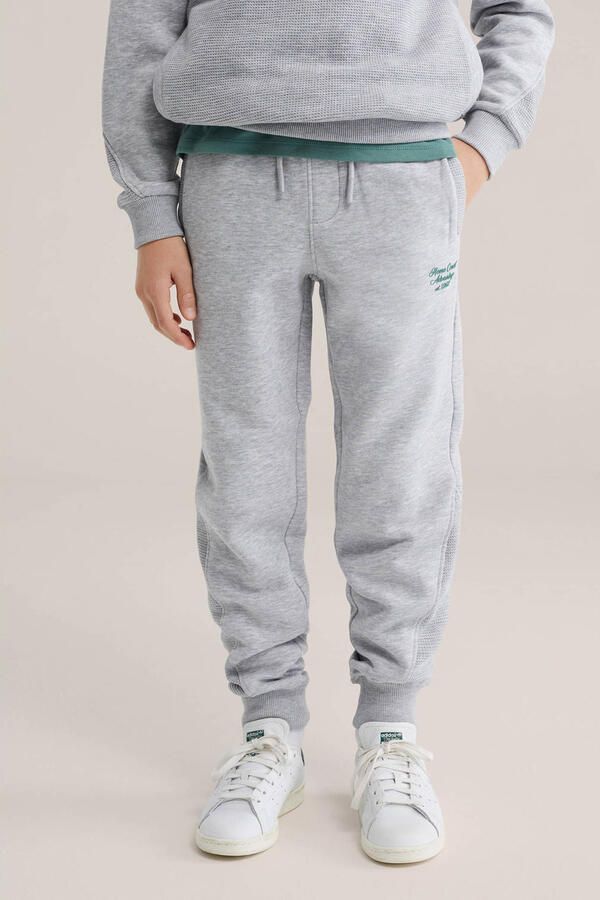 WE Fashion slim sweatpants grijs melange